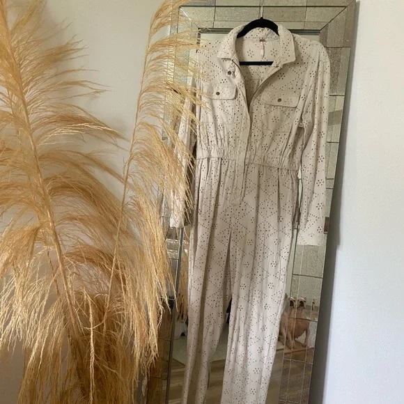 Free People Set The Tone Jumpsuit in Ivory - Picture 5 of 8